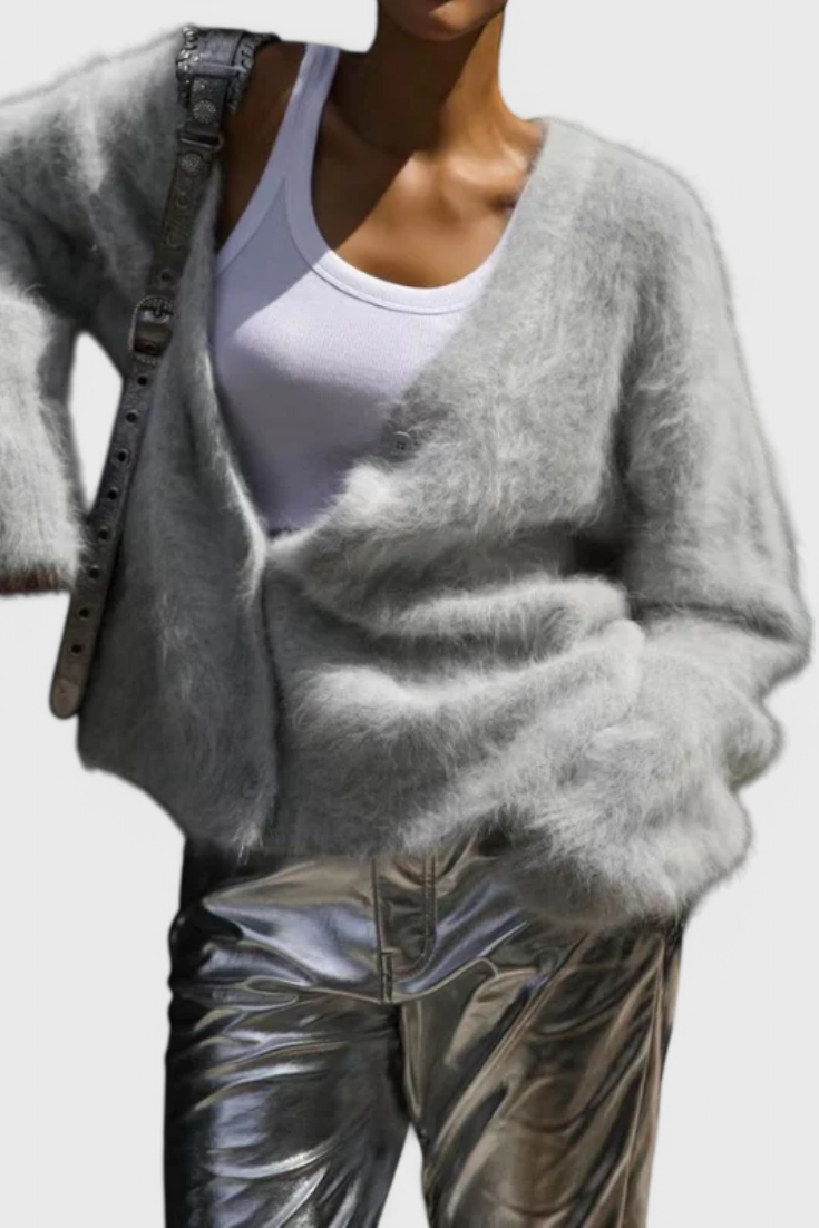 Daniela Cardigan de Mezcla de Cachemira Suave