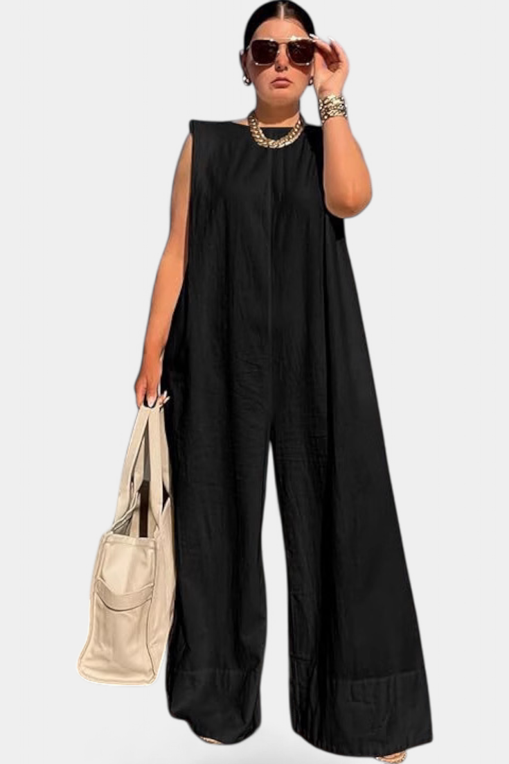 Airla Mono Oversize sin Mangas de Pierna Ancha