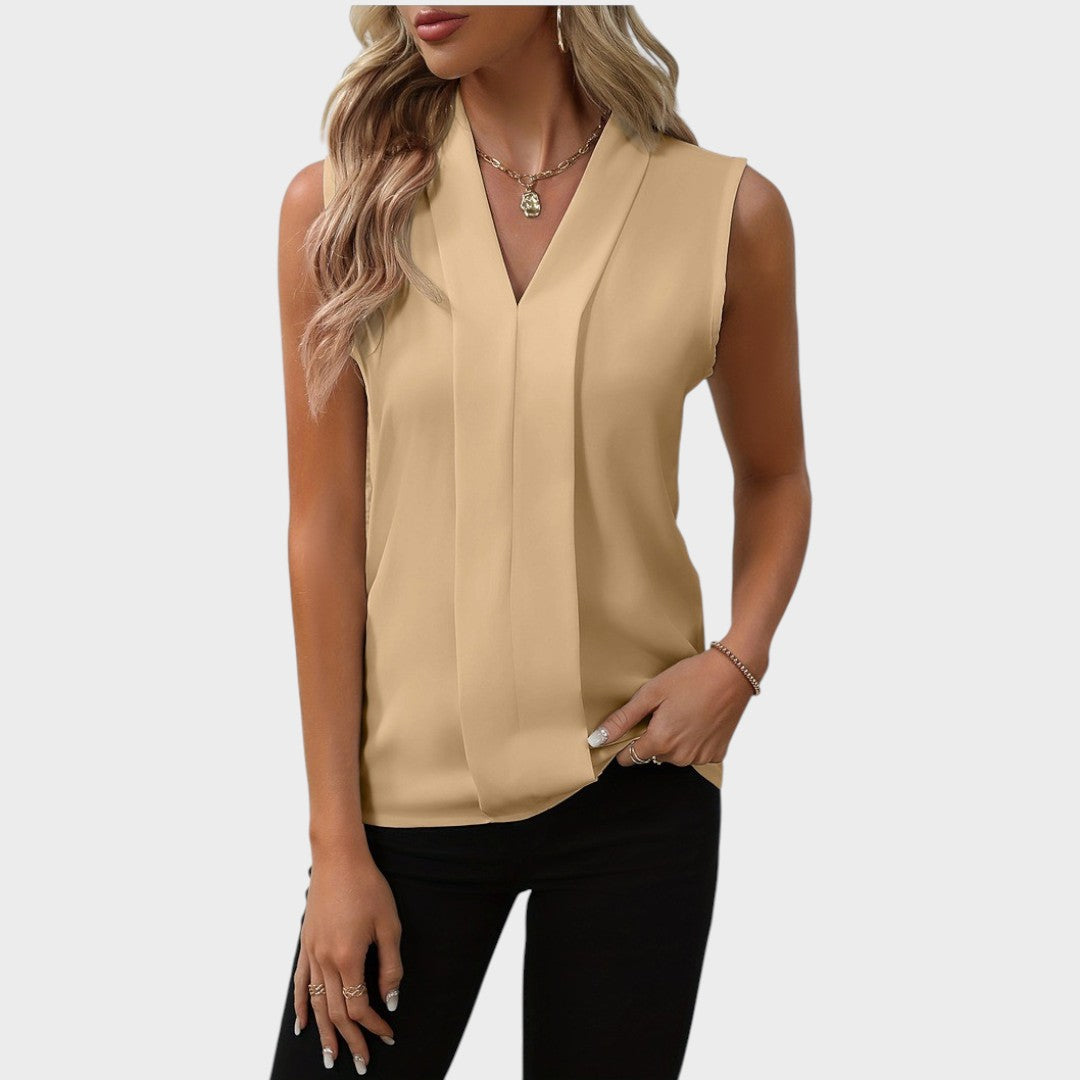 Roma | Blusa Sin Mangas Con Cuello En V
