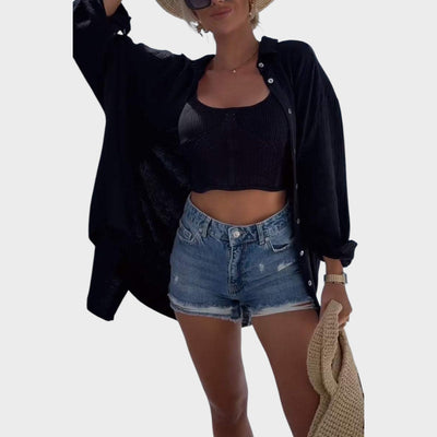 Selena | Camisa Bordada Con Detalles Brillantes